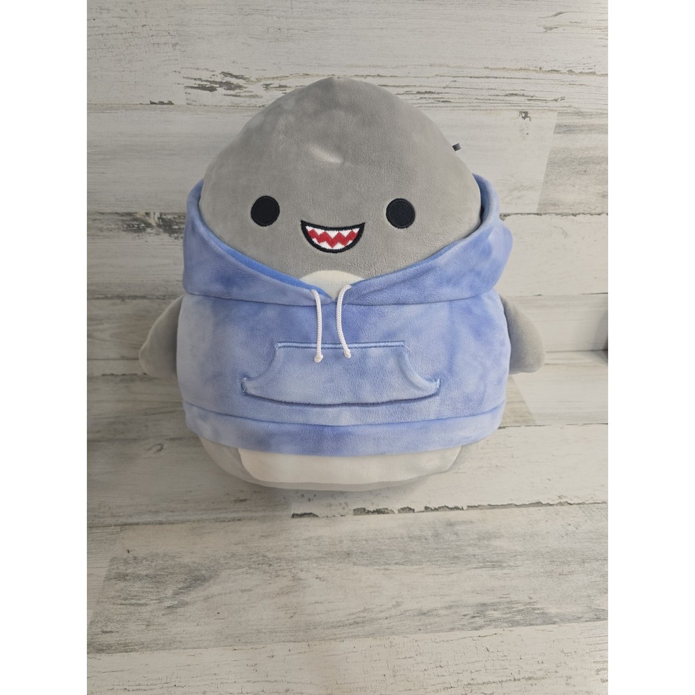 Squishmallows Gordon the Shark Grey Plush with Blue Tie Dye Hoodie 12 Inch 2022
